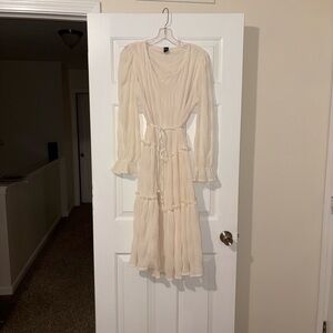 Elegant Cream Midi Dress